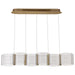 SATCO/NUVO Kenzo LED 6-Light Island Pendant 34W 3000K 90 CRI Polished Anodized Bronze Finish Light Guide Panel (62-2405)