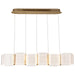 SATCO/NUVO Kenzo LED 6-Light Island Pendant 34W 3000K 90 CRI Polished Anodized Bronze Finish Light Guide Panel (62-2405)