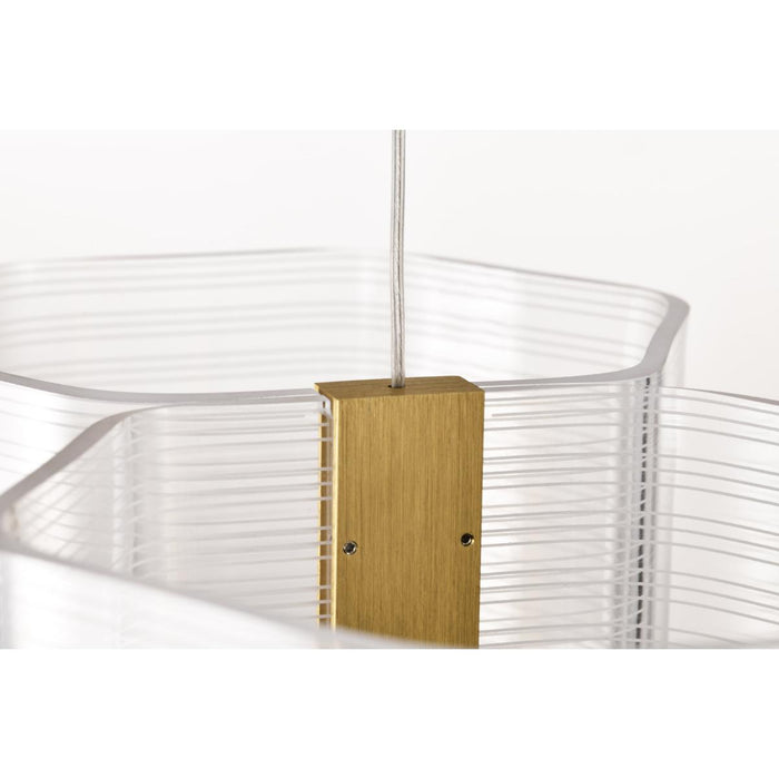 SATCO/NUVO Kenzo LED 6-Light Island Pendant 34W 3000K 90 CRI Polished Anodized Bronze Finish Light Guide Panel (62-2405)