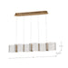 SATCO/NUVO Kenzo LED 6-Light Island Pendant 34W 3000K 90 CRI Polished Anodized Bronze Finish Light Guide Panel (62-2405)