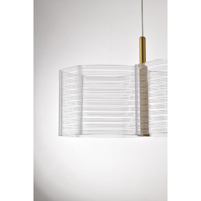 SATCO/NUVO Kenzo LED 2-Light Mini Pendant 12W 3000K 90 CRI Polished Anodized Bronze Finish Light Guide Panel (62-2406)
