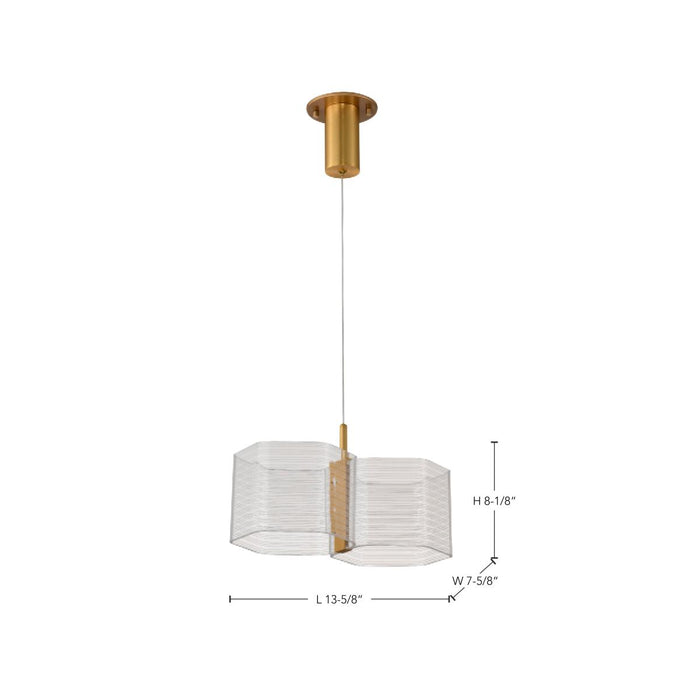 SATCO/NUVO Kenzo LED 2-Light Mini Pendant 12W 3000K 90 CRI Polished Anodized Bronze Finish Light Guide Panel (62-2406)
