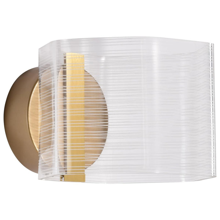 SATCO/NUVO Kenzo LED 1-Light Wall Sconce 6W 3000K 90 CRI Vintage Brass Finish Light Guide Panel (62-2407)