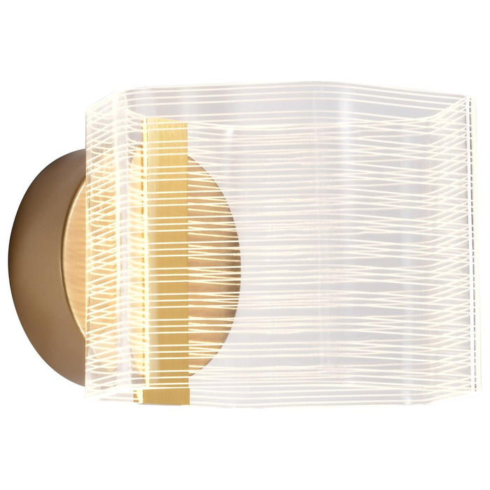 SATCO/NUVO Kenzo LED 1-Light Wall Sconce 6W 3000K 90 CRI Vintage Brass Finish Light Guide Panel (62-2407)
