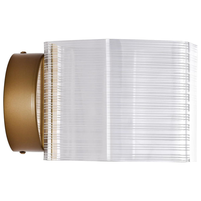 SATCO/NUVO Kenzo LED 1-Light Wall Sconce 6W 3000K 90 CRI Vintage Brass Finish Light Guide Panel (62-2407)
