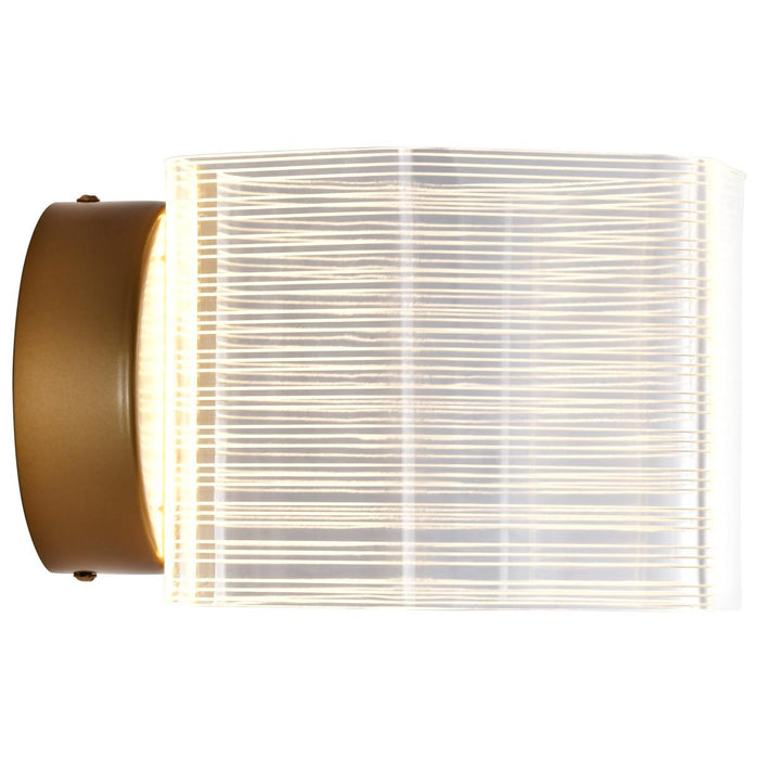 SATCO/NUVO Kenzo LED 1-Light Wall Sconce 6W 3000K 90 CRI Vintage Brass Finish Light Guide Panel (62-2407)