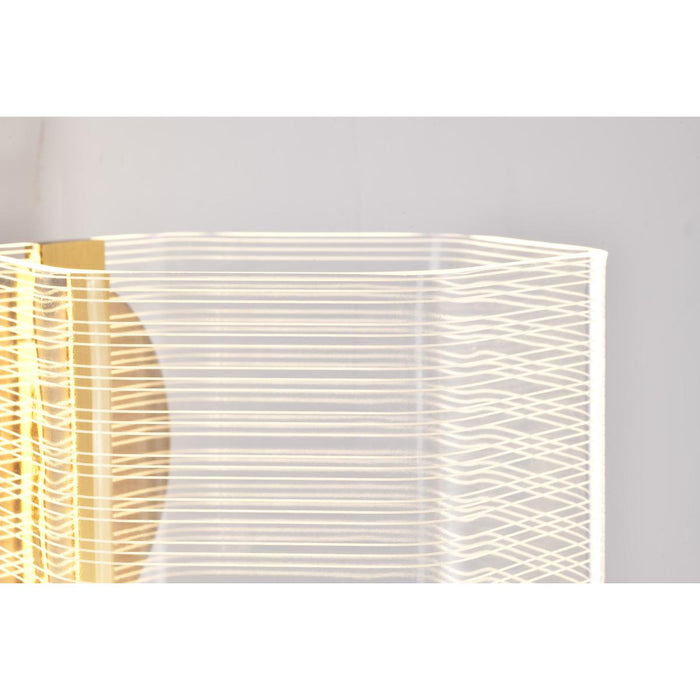 SATCO/NUVO Kenzo LED 1-Light Wall Sconce 6W 3000K 90 CRI Vintage Brass Finish Light Guide Panel (62-2407)