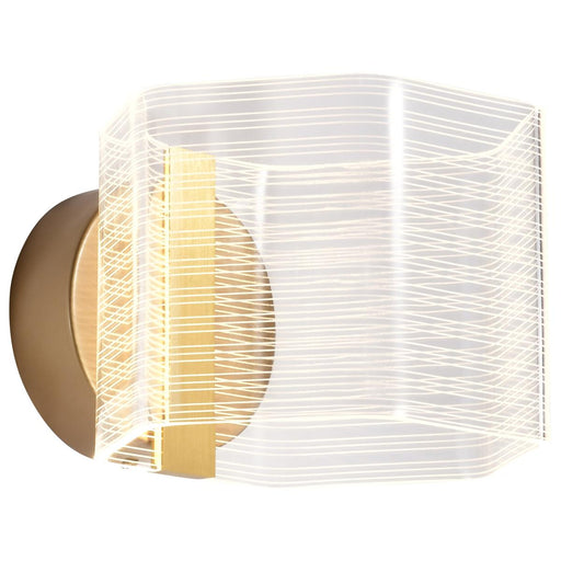 SATCO/NUVO Kenzo LED 1-Light Wall Sconce 6W 3000K 90 CRI Vintage Brass Finish Light Guide Panel (62-2407)