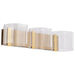 SATCO/NUVO Kenzo LED 3-Light Vanity 15W 3000K 90 CRI Vintage Brass Finish Light Guide Panel (62-2408)