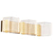 SATCO/NUVO Kenzo LED 3-Light Vanity 15W 3000K 90 CRI Vintage Brass Finish Light Guide Panel (62-2408)