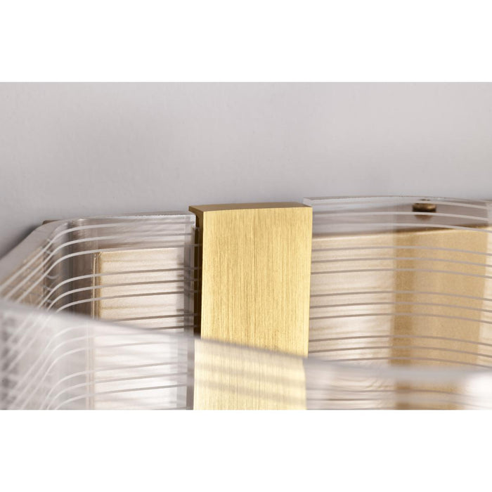 SATCO/NUVO Kenzo LED 3-Light Vanity 15W 3000K 90 CRI Vintage Brass Finish Light Guide Panel (62-2408)