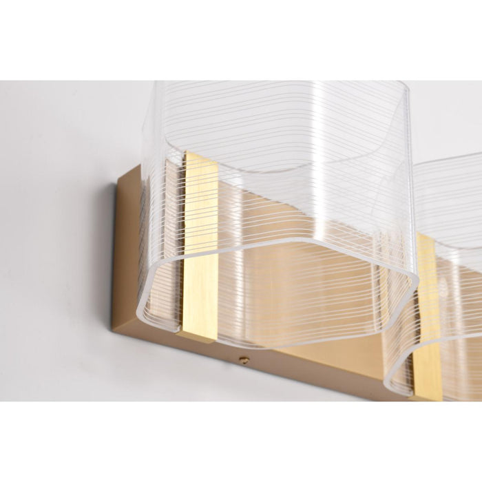 SATCO/NUVO Kenzo LED 3-Light Vanity 15W 3000K 90 CRI Vintage Brass Finish Light Guide Panel (62-2408)