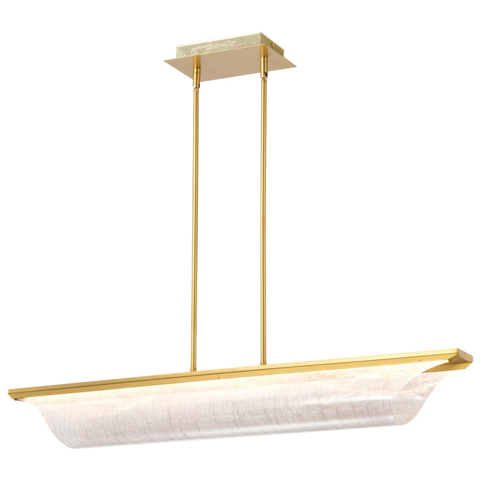 SATCO/NUVO Idris LED Island Pendant Vintage Brass Finish Light Guide Panels (62-2411)