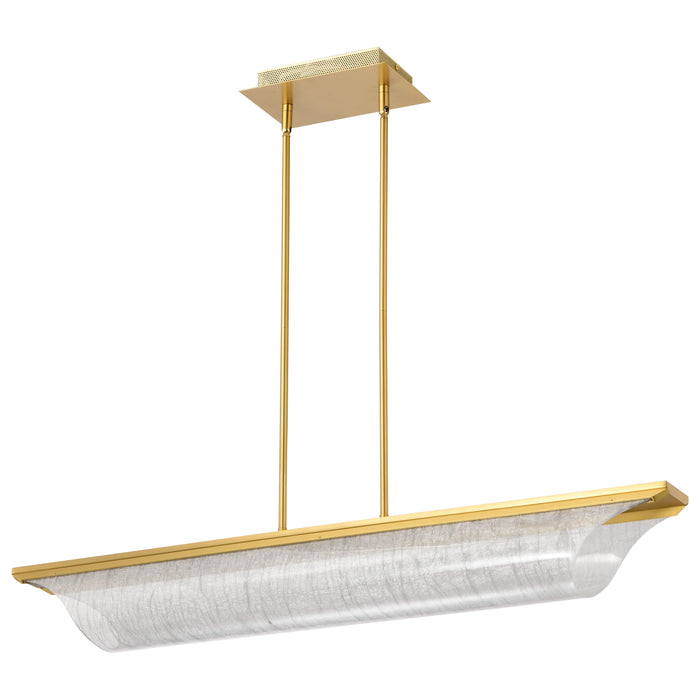 SATCO/NUVO Idris LED Island Pendant Vintage Brass Finish Light Guide Panels (62-2411)