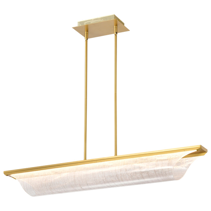 SATCO/NUVO Idris LED Island Pendant Vintage Brass Finish Light Guide Panels (62-2411)