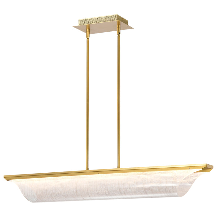 SATCO/NUVO Idris LED Island Pendant Vintage Brass Finish Light Guide Panels (62-2411)