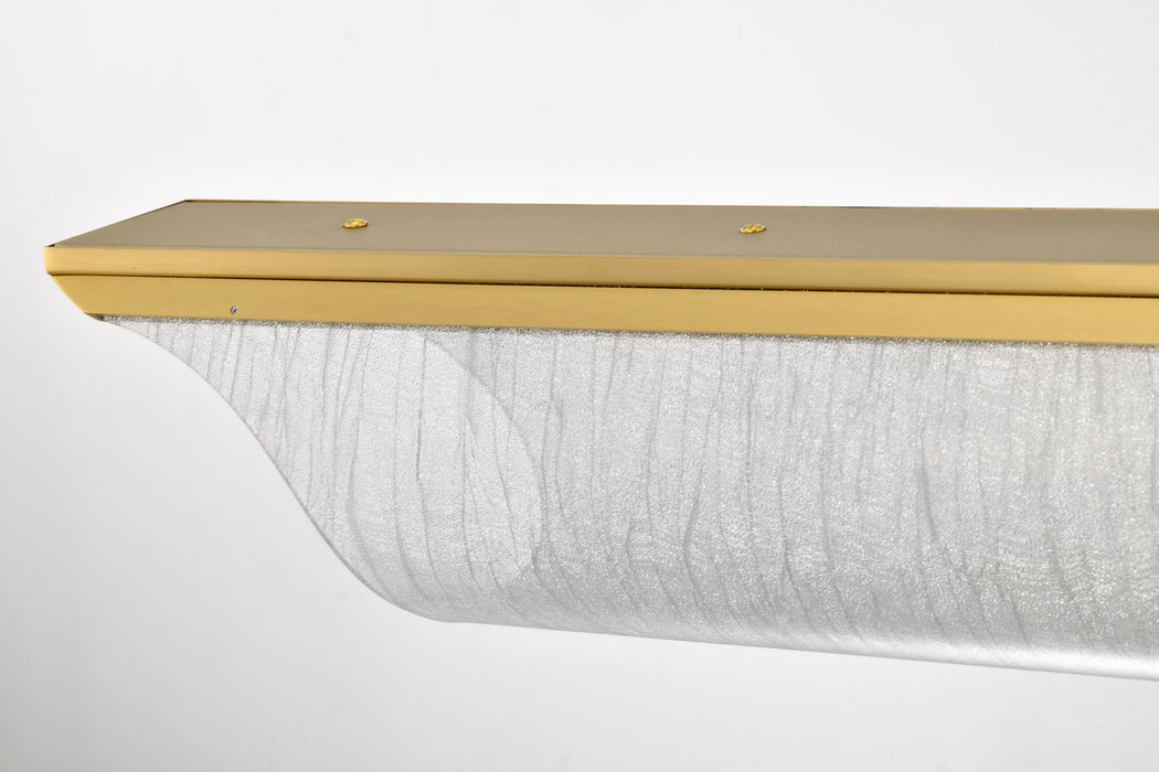 SATCO/NUVO Idris LED Island Pendant Vintage Brass Finish Light Guide Panels (62-2411)