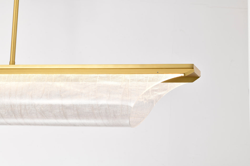 SATCO/NUVO Idris LED Island Pendant Vintage Brass Finish Light Guide Panels (62-2411)