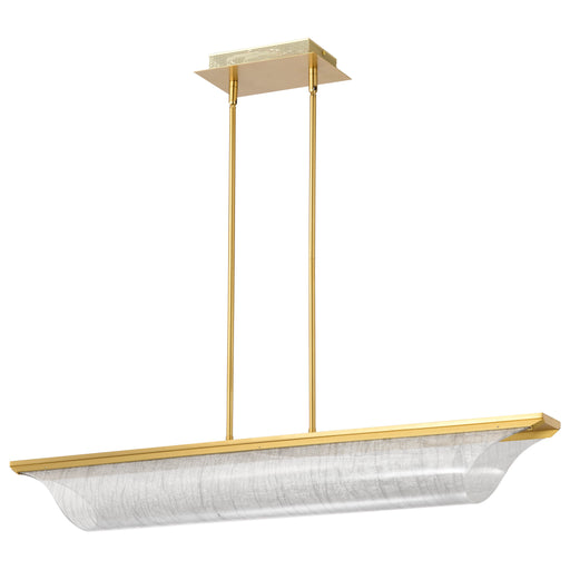 SATCO/NUVO Idris LED Island Pendant Vintage Brass Finish Light Guide Panels (62-2411)