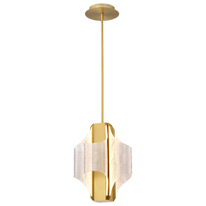 SATCO/NUVO Idris LED 4-Light Pendant Vintage Brass Finish Light Guide Panels (62-2412)