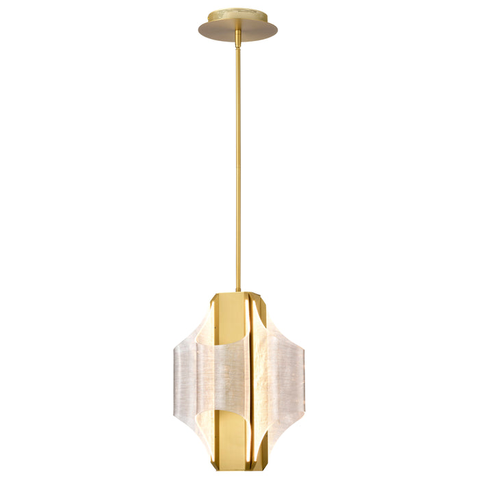 SATCO/NUVO Idris LED 4-Light Pendant Vintage Brass Finish Light Guide Panels (62-2412)