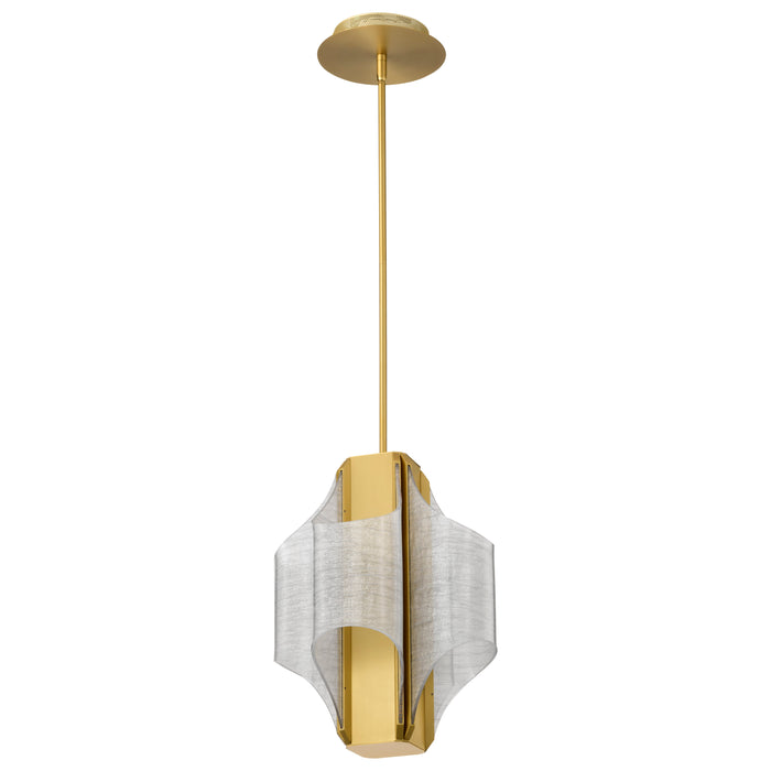 SATCO/NUVO Idris LED 4-Light Pendant Vintage Brass Finish Light Guide Panels (62-2412)