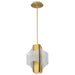 SATCO/NUVO Idris LED 4-Light Pendant Vintage Brass Finish Light Guide Panels (62-2412)