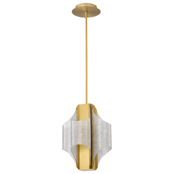 SATCO/NUVO Idris LED 4-Light Pendant Vintage Brass Finish Light Guide Panels (62-2412)
