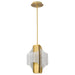 SATCO/NUVO Idris LED 4-Light Pendant Vintage Brass Finish Light Guide Panels (62-2412)