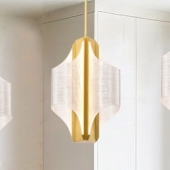SATCO/NUVO Idris LED 3-Light Pendant Vintage Brass Finish Light Guide Panels (62-2413)