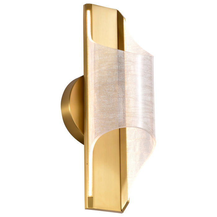 SATCO/NUVO Idris LED 1-Light Wall Sconce Vintage Brass Finish Light Guide Panels (62-2414)