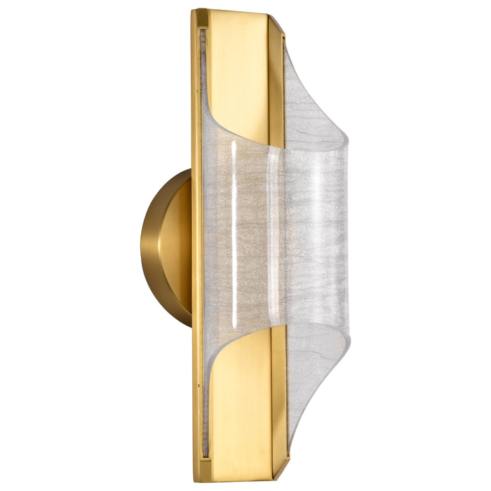 SATCO/NUVO Idris LED 1-Light Wall Sconce Vintage Brass Finish Light Guide Panels (62-2414)