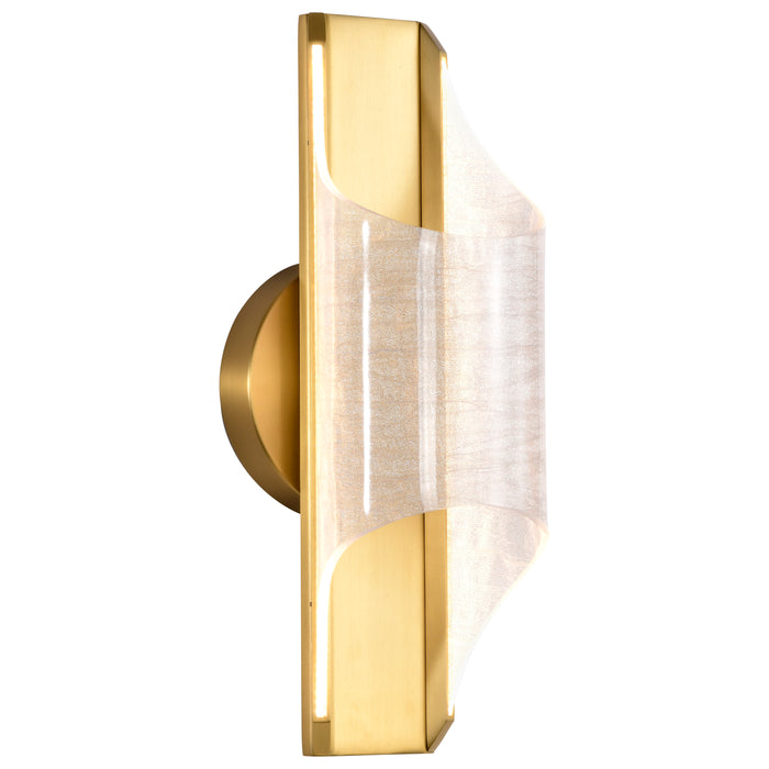 SATCO/NUVO Idris LED 1-Light Wall Sconce Vintage Brass Finish Light Guide Panels (62-2414)