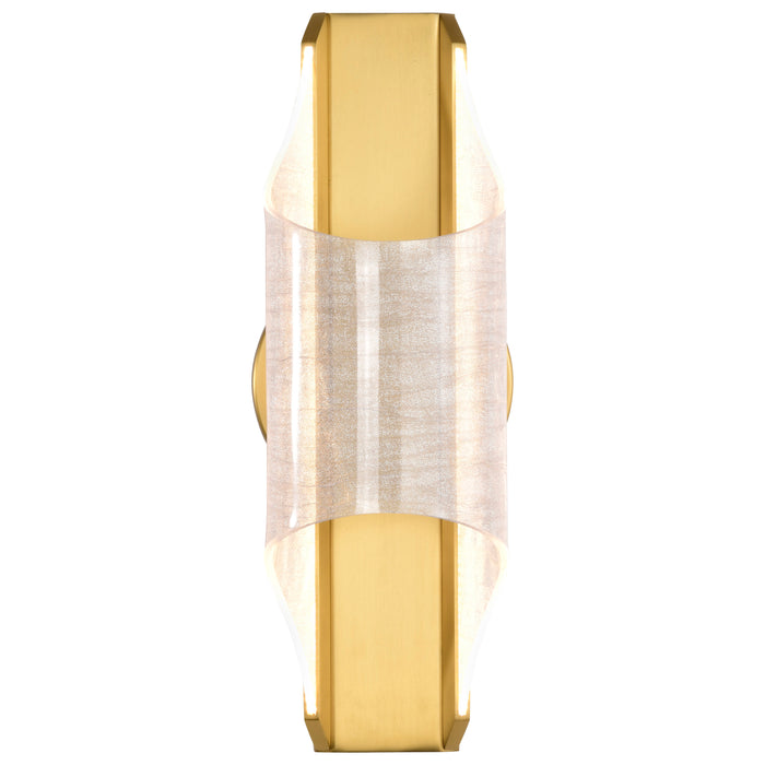SATCO/NUVO Idris LED 1-Light Wall Sconce Vintage Brass Finish Light Guide Panels (62-2414)