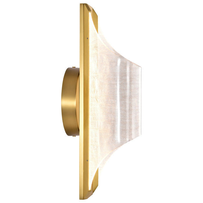SATCO/NUVO Idris LED 1-Light Wall Sconce Vintage Brass Finish Light Guide Panels (62-2414)