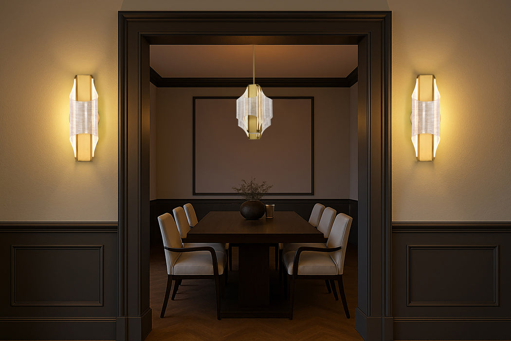 SATCO/NUVO Idris LED 1-Light Wall Sconce Vintage Brass Finish Light Guide Panels (62-2414)