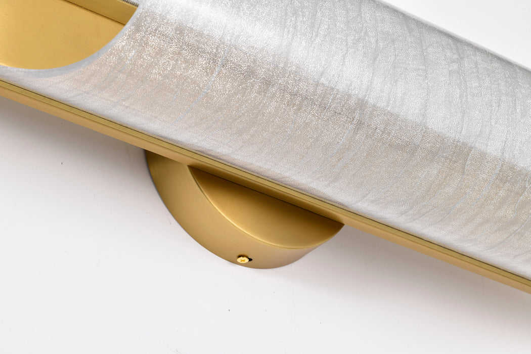 SATCO/NUVO Idris LED 3-Light Wall Sconce Vintage Brass Finish Light Guide Panels (62-2415)