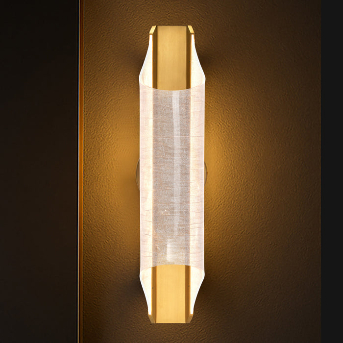 SATCO/NUVO Idris LED 3-Light Wall Sconce Vintage Brass Finish Light Guide Panels (62-2415)