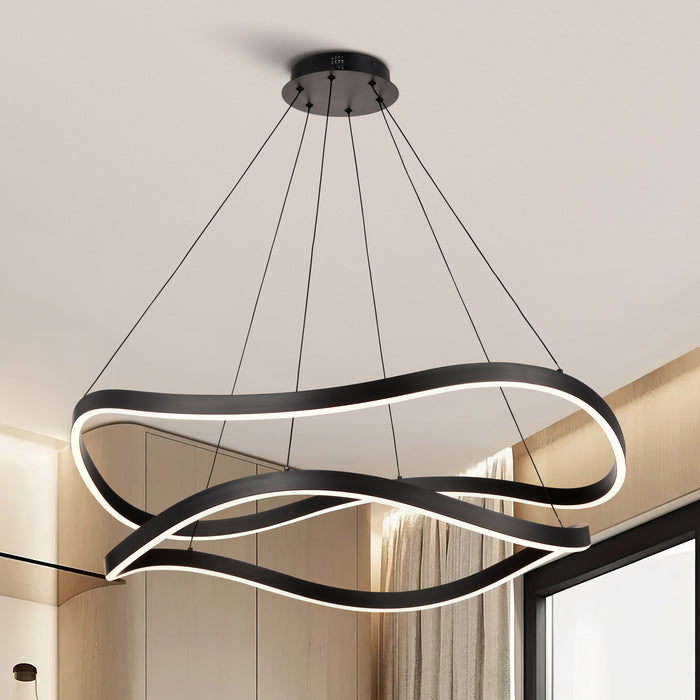SATCO/NUVO Sylas 36 Inch LED Pendant Matte Black Finish (62-2421)
