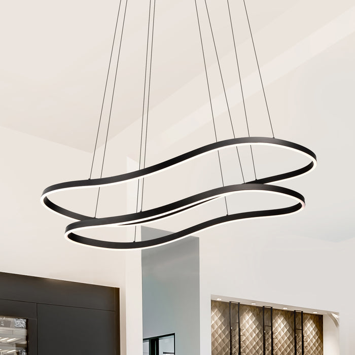 SATCO/NUVO Sylas 48 Inch LED Pendant Matte Black Finish (62-2422)