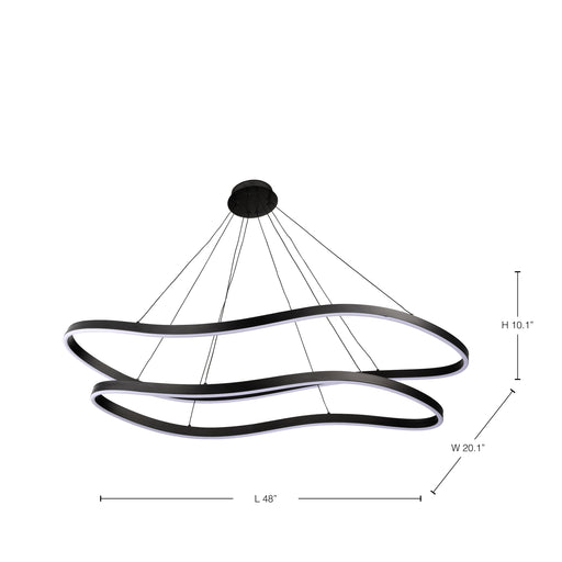 SATCO/NUVO Sylas 48 Inch LED Pendant Matte Black Finish (62-2422)
