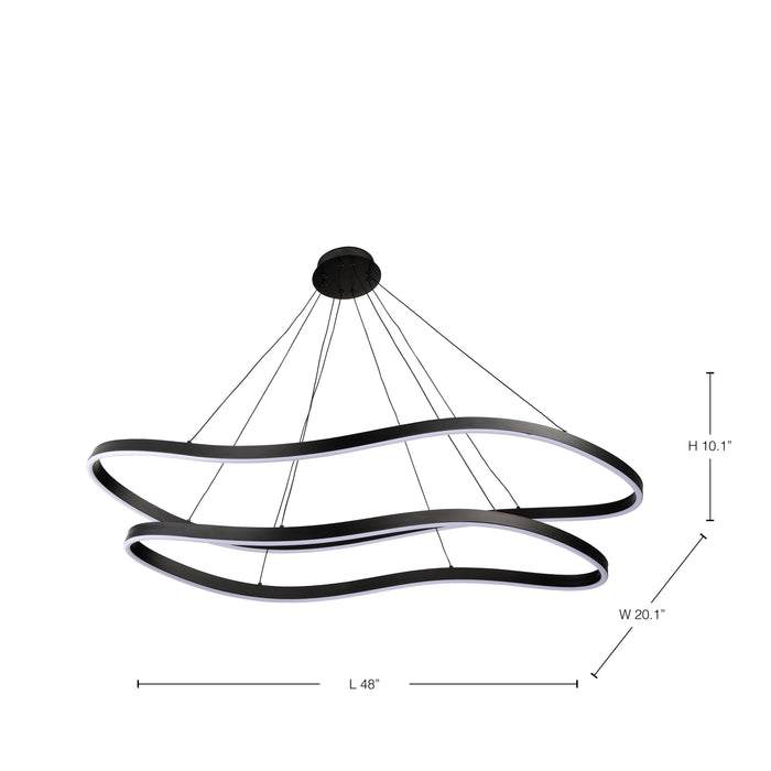 SATCO/NUVO Sylas 48 Inch LED Pendant Matte Black Finish (62-2422)