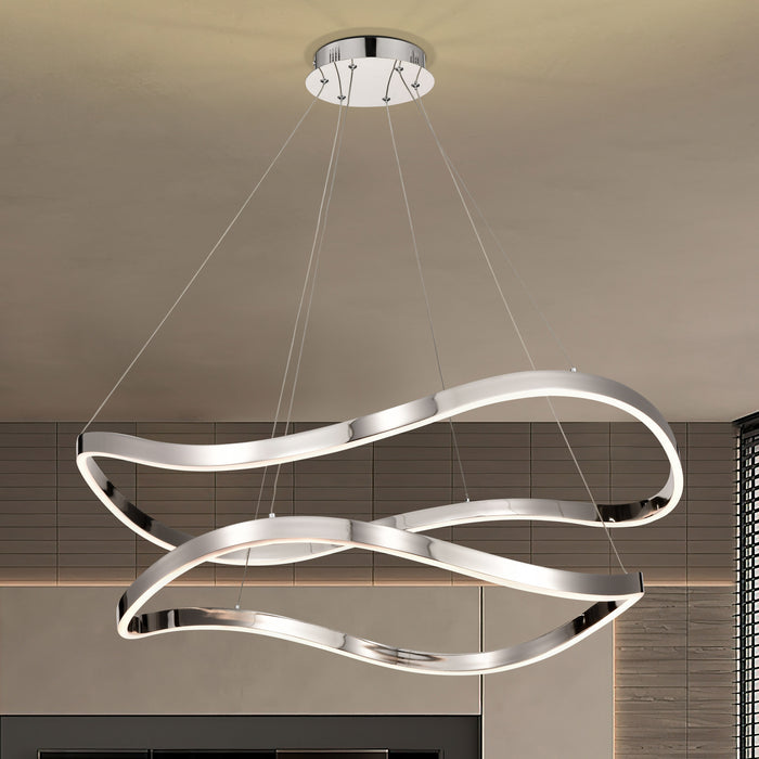 SATCO/NUVO Sylas 36 Inch LED Pendant Polished Nickel Finish (62-2431)