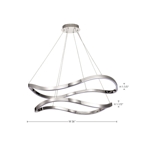 SATCO/NUVO Sylas 36 Inch LED Pendant Polished Nickel Finish (62-2431)