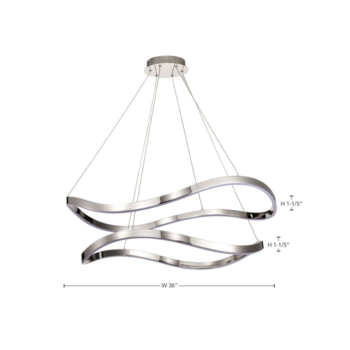 SATCO/NUVO Sylas 36 Inch LED Pendant Polished Nickel Finish (62-2431)