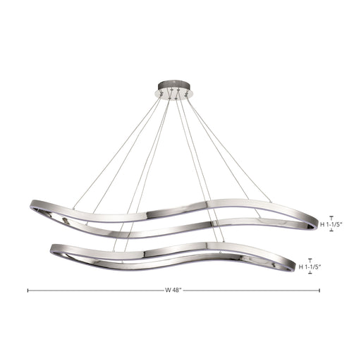 SATCO/NUVO Sylas 48 Inch LED Pendant Polished Nickel Finish (62-2432)