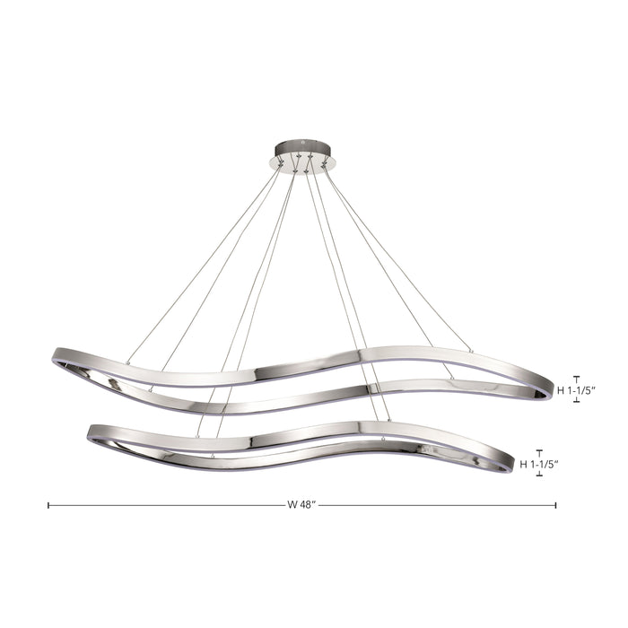 SATCO/NUVO Sylas 48 Inch LED Pendant Polished Nickel Finish (62-2432)