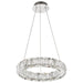 SATCO/NUVO Asher LED 15 Inch Pendant 27W 3000K 90 CRI Polished Nickel Finish K9 Crystal (62-2441)