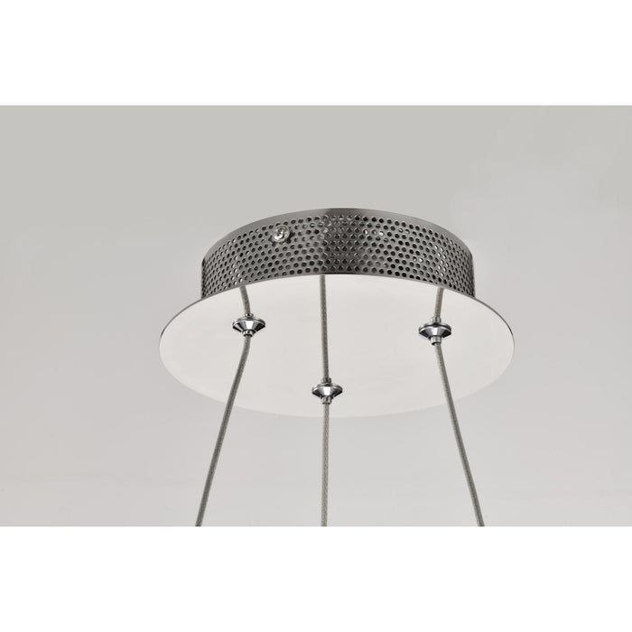 SATCO/NUVO Asher LED 15 Inch Pendant 27W 3000K 90 CRI Polished Nickel Finish K9 Crystal (62-2441)