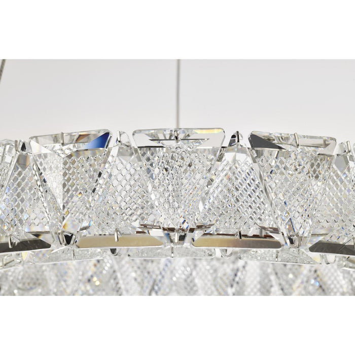 SATCO/NUVO Asher LED 15 Inch Pendant 27W 3000K 90 CRI Polished Nickel Finish K9 Crystal (62-2441)